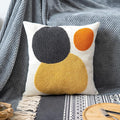 Decorative Geo Pillowcase, Boho Colored Throw Pillow Cover for Couch Sofa Bed Stylish Decor, Simple Cotton Textured Cushion Sham, Square 18 inches, 1PC(Yellow Orange)
