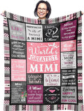 Ruvinzo Mimi Gifts for Grandma, Birthday Gifts for Mimi, Grandma Bday Gift, Grandmother Gift Ideas, Best Mimi Ever Gift Soft Throw Blanket 60” x 50”