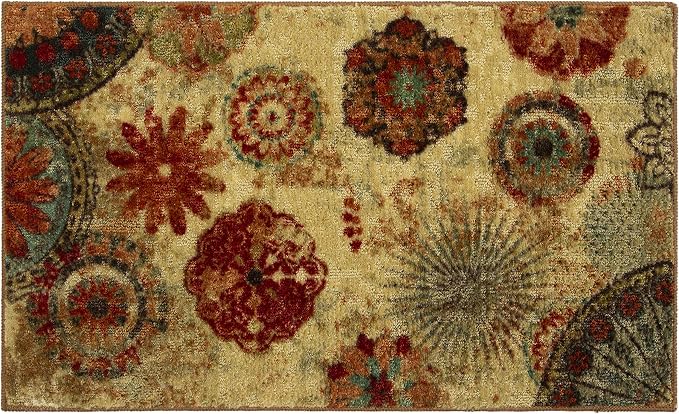 Mohawk Home Caravan Ornamental Floral Medallion 2' 6" x 3' 10" Area Rug - Orange - Perfect for Living Room, Dining Room, Office