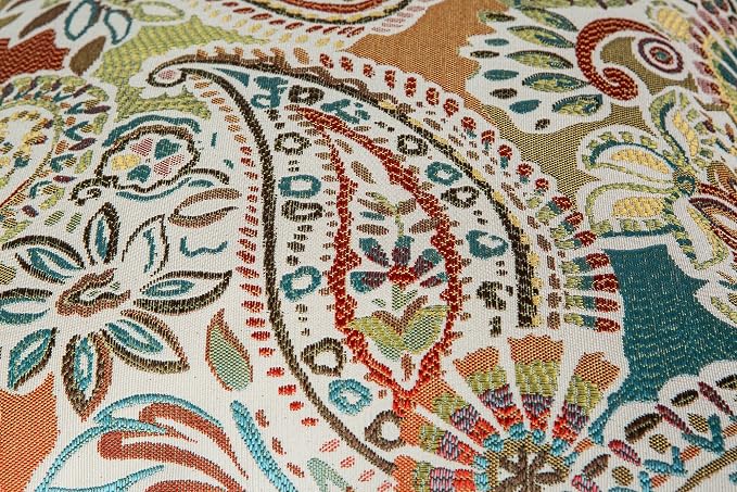 Mika Home Pack of 2 Decorative Pillow Covers Throw Pillow Cases,Paisley Pattern,18X18 Inches,Red Teal Cream Multicolor