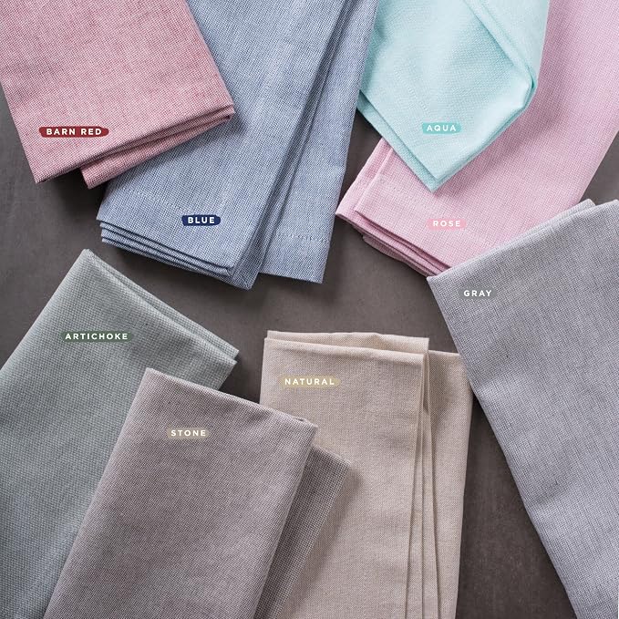 DII Chambray Kitchen, Tabletop Collection, Aqua, 14x72 Table Runner