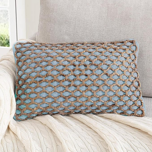 Boho Living 12x20 Light Blue Throw Pillow Covers Pillow Insert Included - Pack of 1