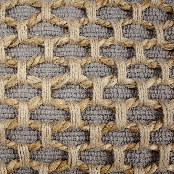 Boho Living Jada Decorative Throw, Includes Accent, Premium Woven Design, Living Room Décor, (1) 20" x 20" Pillow Cover with Insert, Grey