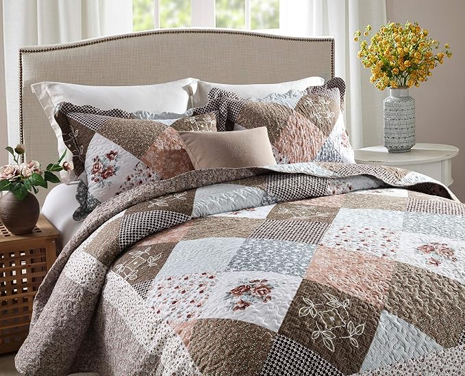 Travan 3-Piece Super King Quilt Sets with Sham Oversized Bedding Bedspread Reversible Soft Coverlet Set, Super King(120 * 120 in)