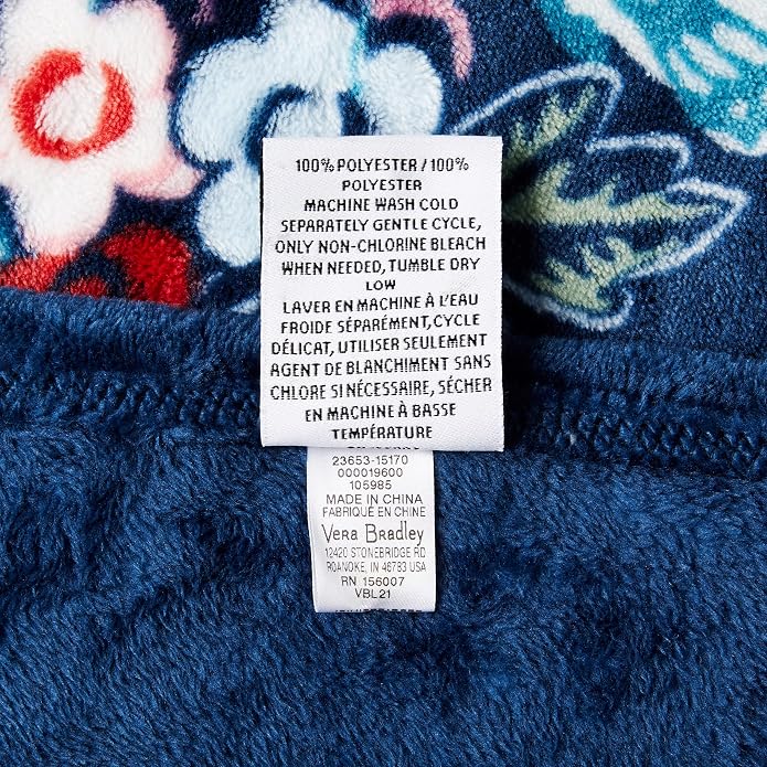 Vera Bradley Women's Fleece Throw Blanket – Soft Plush Blanket for Couch, Bedroom & Home Décor