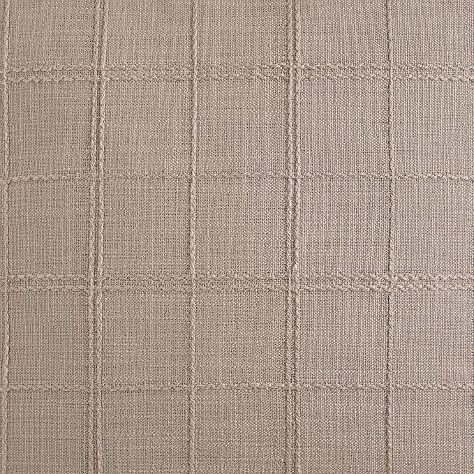 ZeeMart Linen Checked Farmhouse Table Runner, 13x60 Inches Taupe | Raised Grid Design, Rich Woven Texture, Linen Blend Table Runners 60 Inches Long, Machine Washable, Boho Home Kitchen Decor