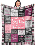 Ruvinzo Sister Gifts from Sis, Sisters Birthday Gift Idea, Best Sister Ever Gift for Women, Birthday Gifts for Sisters, Sis Soft Throw Blanket 80" x 60"