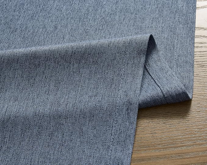 ZeeMart Basic Linen Style Table Runner, 14x48 Inch Navy Blue | Mitered Corner Design, Medium Weight Fabric, Rustic Farmhouse Style, Machine Washable Easy Care Everyday Table Scarf