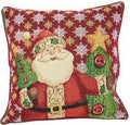 Tache Christmas Red Santa Throw Pillow Cover 1 Piece 16" X 16" Festive Tapestry Cute Santa Claus is Coming to Town Cushion Throw Pillow Cover