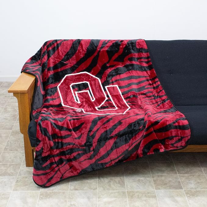 College Covers Oklahoma Sooners Raschel Throw Blanket, 60 in by 50 in