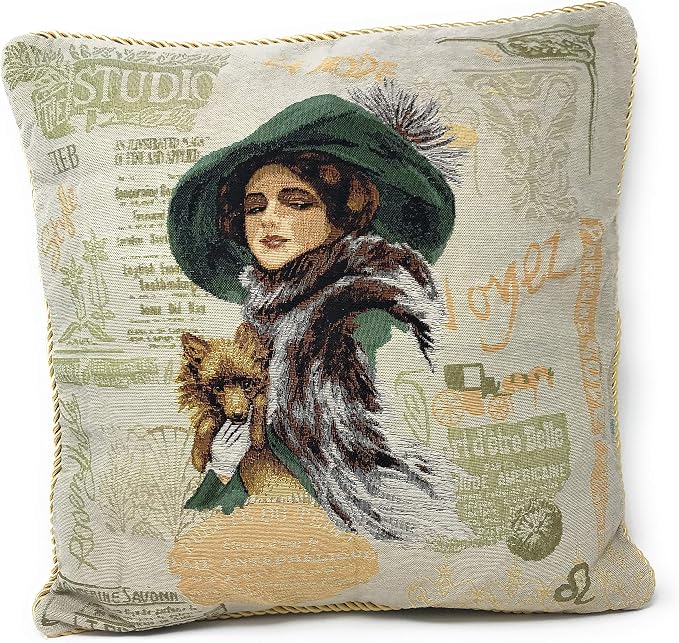 Tache 1 Pc Square Adorable Puppy's Day Out Cushion Throw Pillow Cover