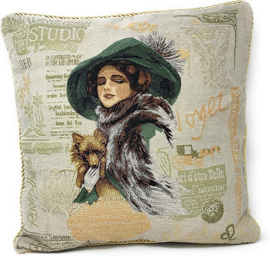 Tache 1 Pc Square Adorable Puppy's Day Out Cushion Throw Pillow Cover