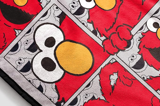 Jay Franco Sesame Street Hip Elmo Throw Blanket - Measures 40 x 50 inches, Kids Bedding - Fade Resistant Super Soft Fleece