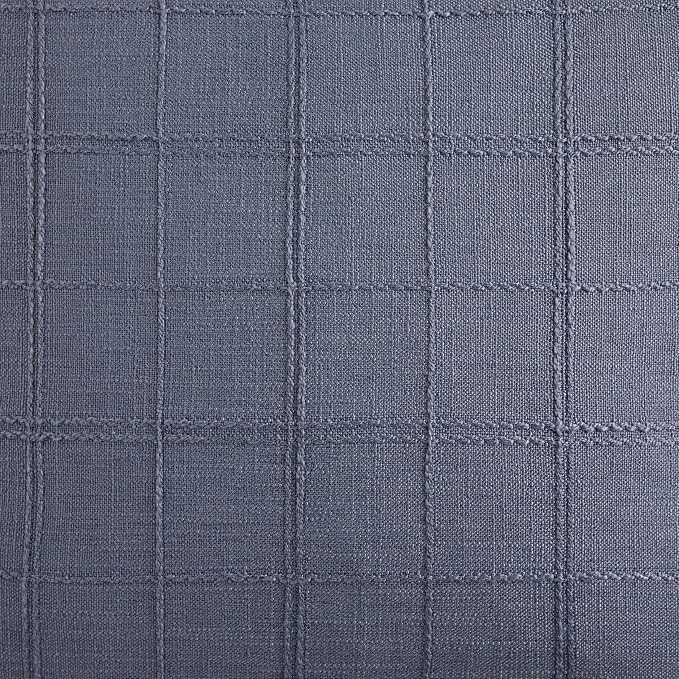 ZeeMart Linen Checked Farmhouse Table Runner, 13x48 Inches Blue | Raised Grid Design, Rich Woven Texture, Linen Blend Table Runners 48 Inches Long, Machine Washable, Boho Home Kitchen Decor