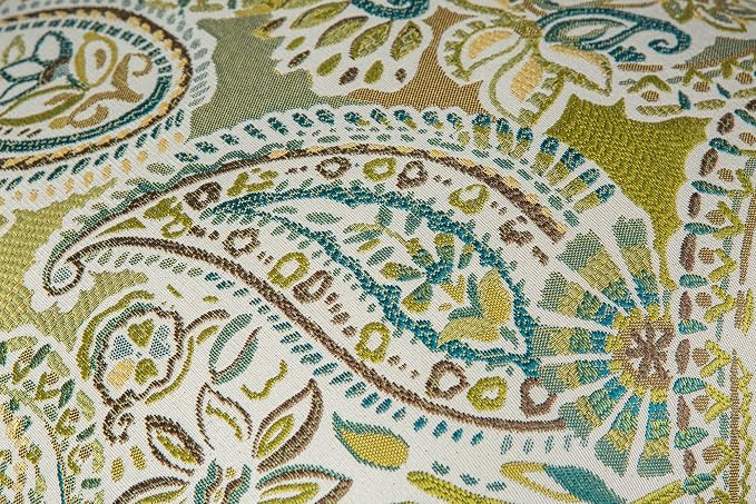 Mika Home Pack of 2 Decorative Pillow Covers Throw Pillow Cases,Paisley Pattern,18X18 Inches,Green Brown Cream Multicolor