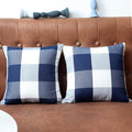 Buffalo Check Plaid Pillow Covers Decorative Outdoor Throw Pillow Covers 12 x 12 Farmhouse Throw Pillows for Couch Sofa Bed Home Pack of 2 Navy Blue