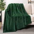 PAVILIA Soft Fleece Forest Green Throw Blanket for Couch, Lightweight Plush Warm Blankets for Bed, Fuzzy Cozy Flannel Blanket Throw for Sofa, Travel, Jacquard Pattern, Emerald Green, 50x60 inch