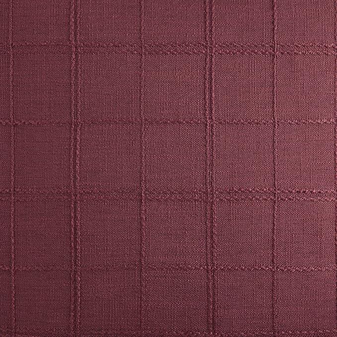 ZeeMart Linen Checked Farmhouse Table Runner, 13x108 Inches Burgundy | Raised Grid Design, Rich Woven Texture, Linen Blend Table Runners 108 Inches Long, Machine Washable, Boho Home Kitchen Decor