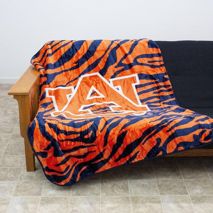 College Covers Auburn Tigers Raschel Throw Blanket, 60 in by 50 in