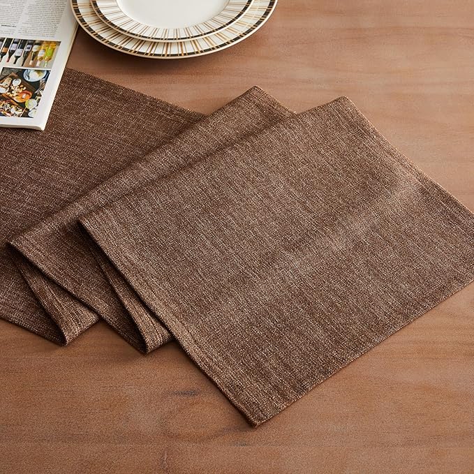 ZeeMart Rustic Cotton Linen Table Runner, 13x90 Inches Brown | Farmhouse Style Linen Table Runners 90 Inches Long, Washable Kitchen Dining Table Decoration for Home Party Decor