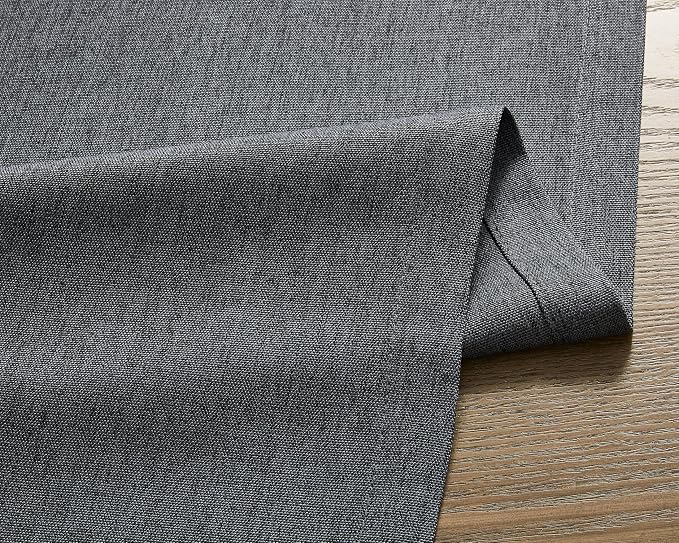 ZeeMart Basic Linen Style Table Runner, 14x72 Inch Charcoal | Mitered Corner Design, Medium Weight Fabric, Rustic Farmhouse Style, Machine Washable Easy Care Everyday Table Scarf